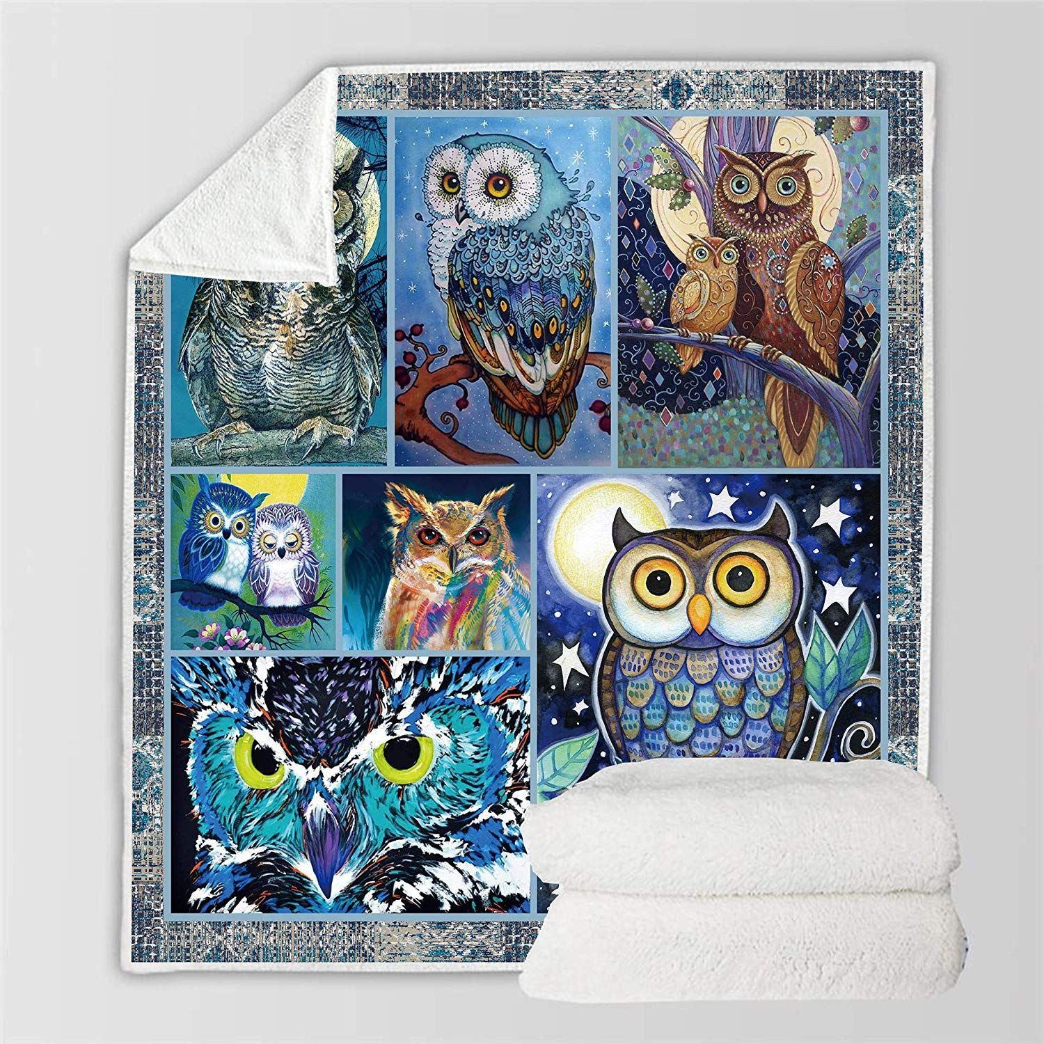 Owls Sherpa Fleece Blanket
