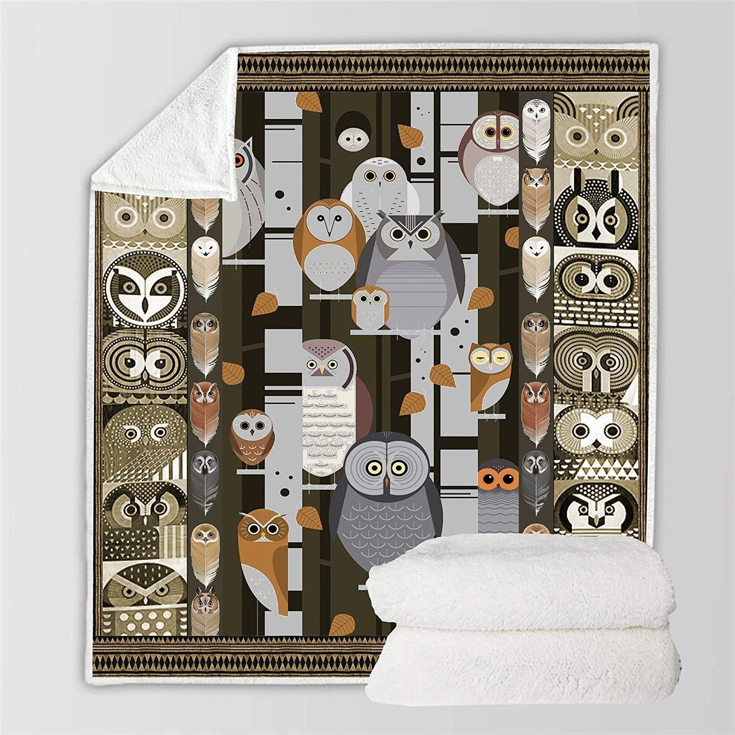 Owls Sherpa Fleece Blanket