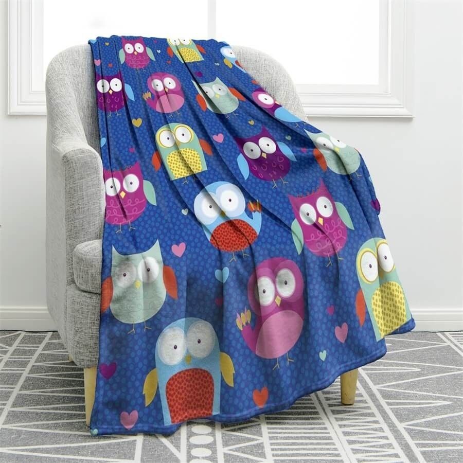 Owls Sherpa Fleece Blanket
