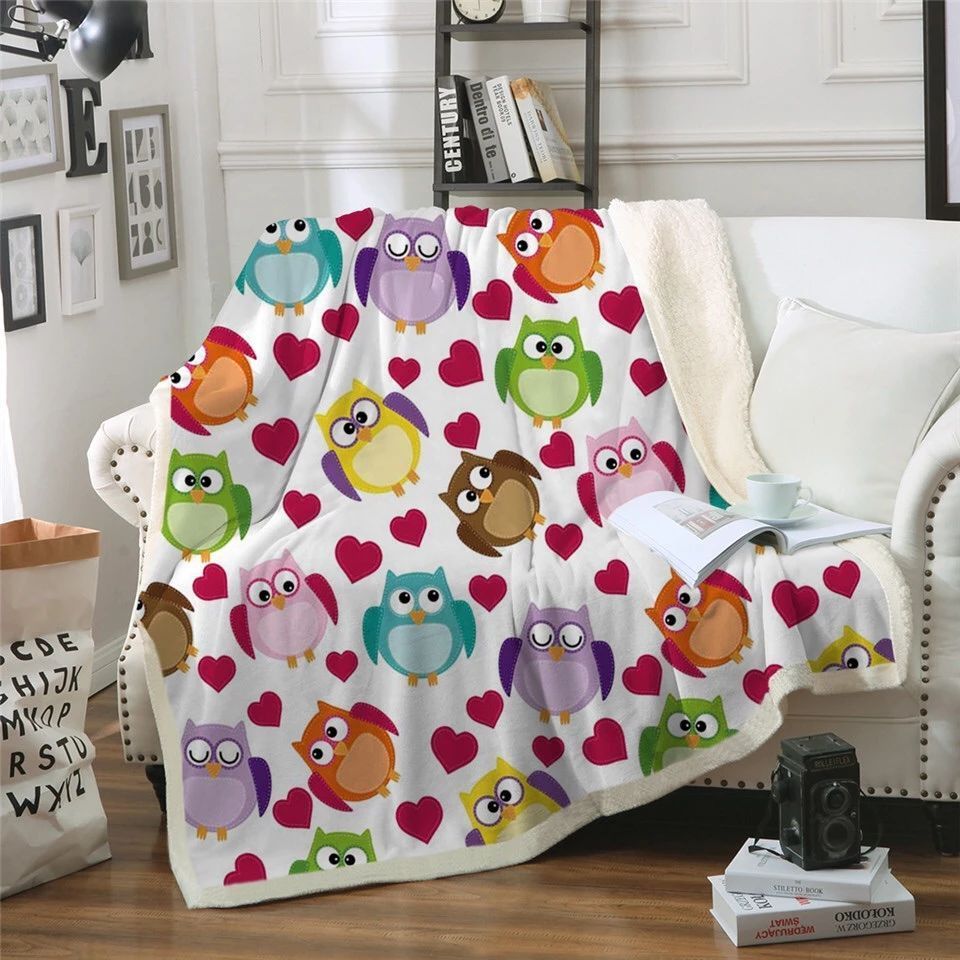Owls Sherpa Fleece Blanket