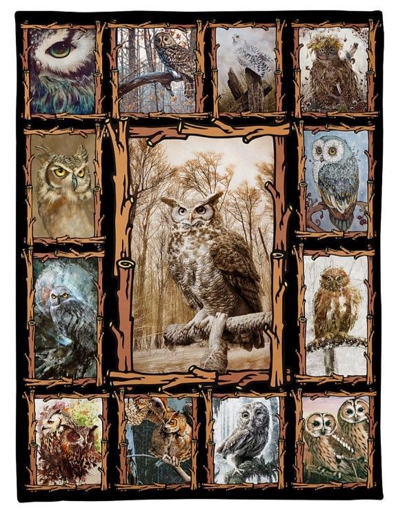 Owls Sherpa Fleece Blanket