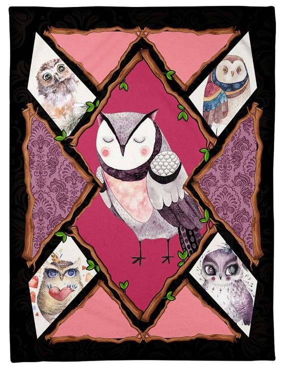 Owls Sherpa Fleece Blanket