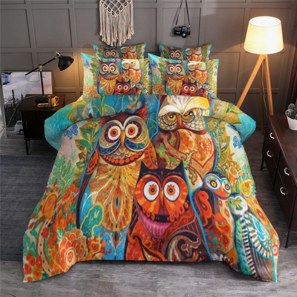 Owls Colors Bedding Set