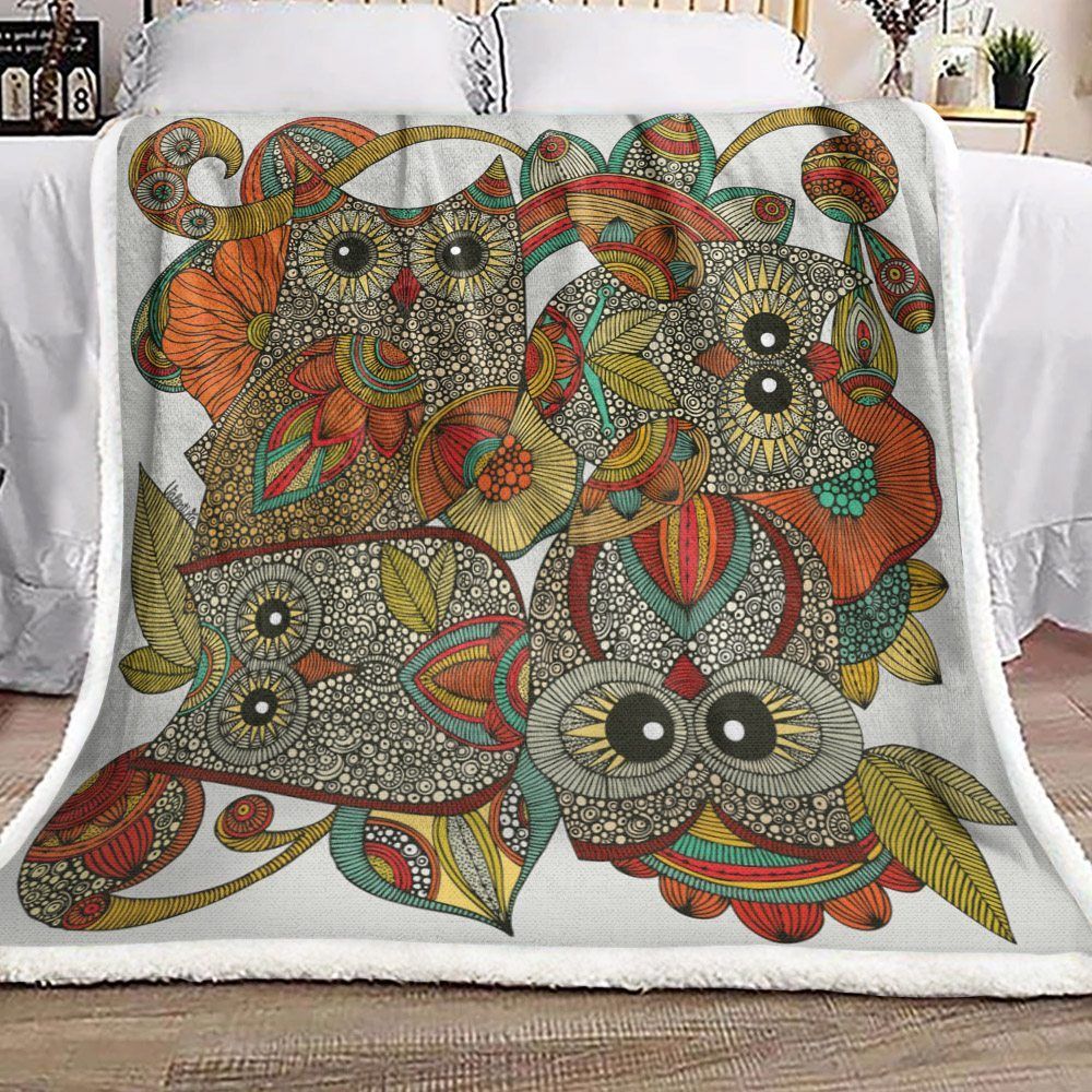 Owls Sherpa Fleece Blanket