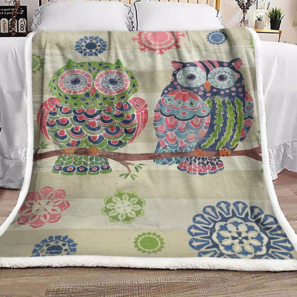 Owls Sherpa Fleece Blanket