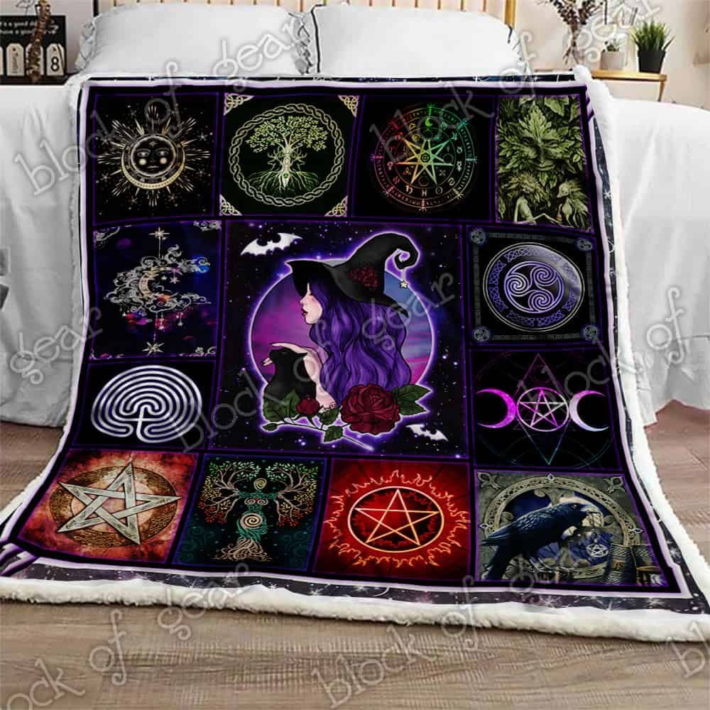 Pagan Symbols Wicca Fleece Blanket