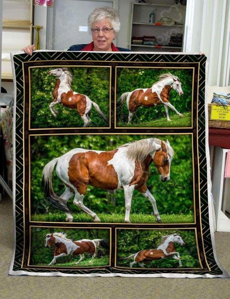 Paint Horse Sherpa Fleece Blanket