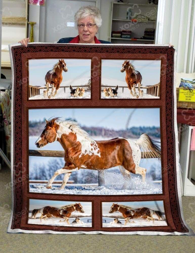 Paint Horse Sherpa Fleece Blanket