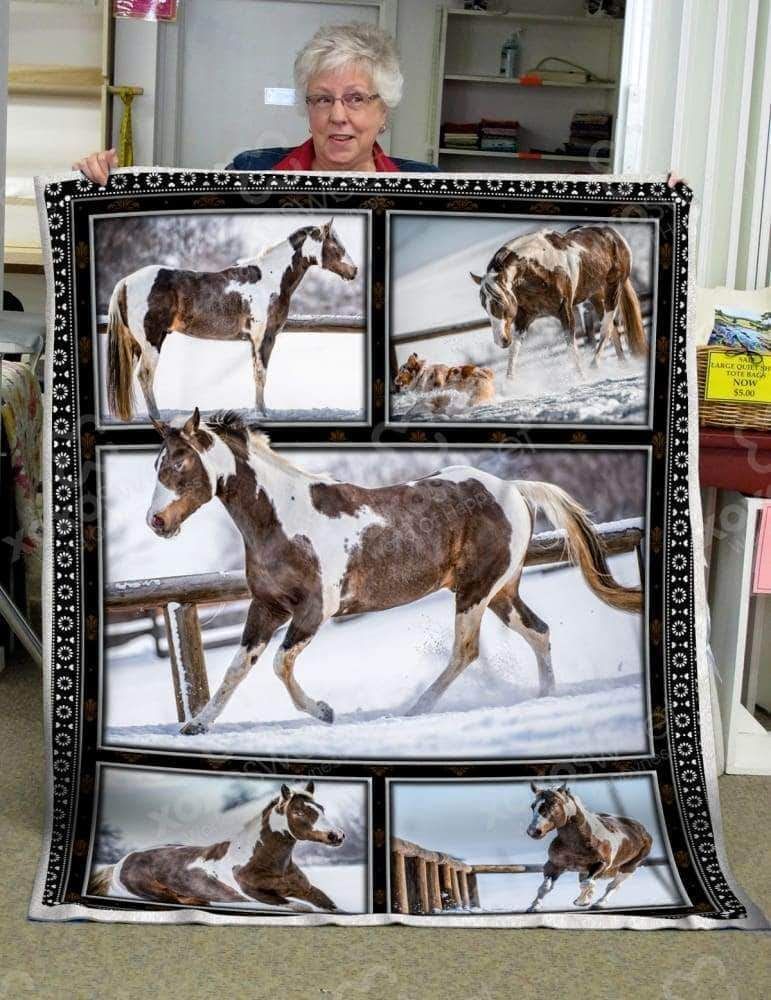 Paint Horse Sherpa Fleece Blanket