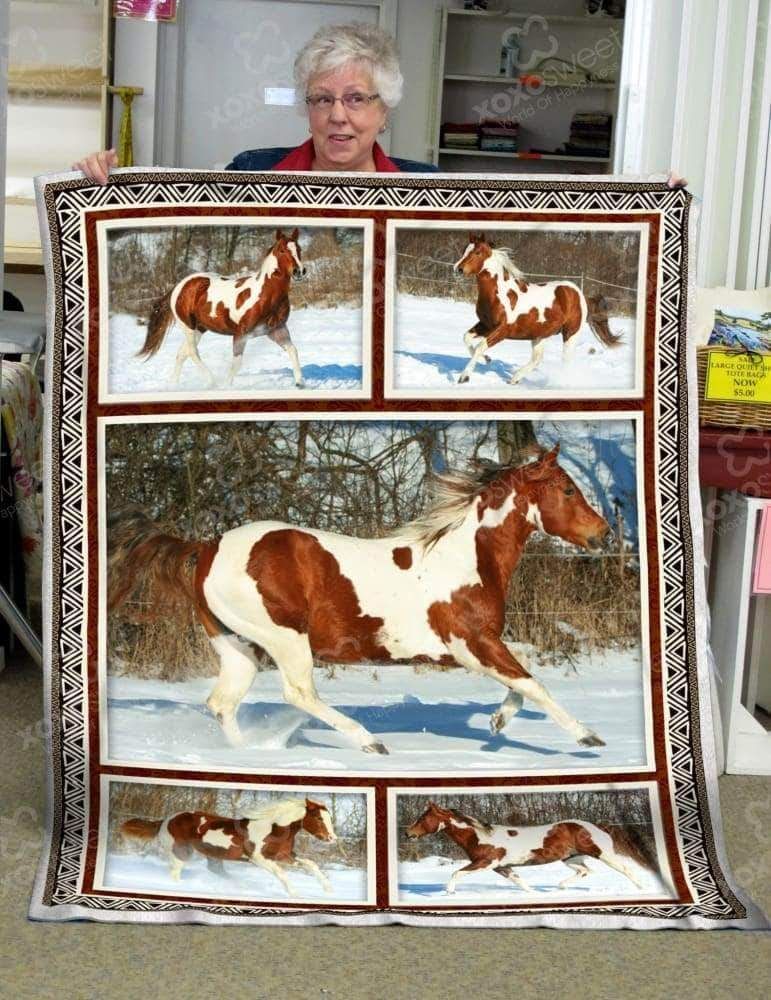 Paint Horse Sherpa Fleece Blanket