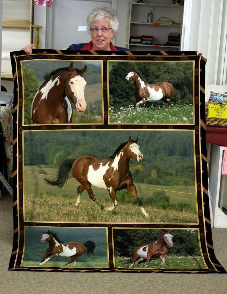 Paint Horse Sherpa Fleece Blanket