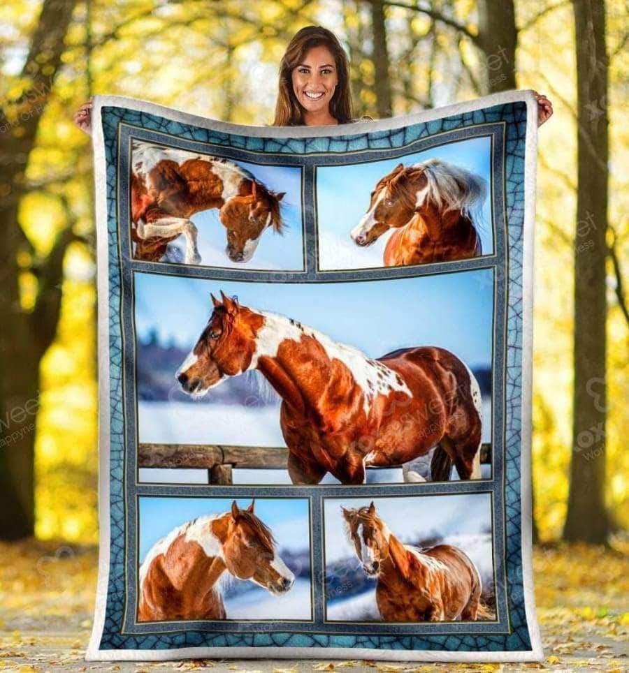 Paint Horse Sherpa Fleece Blanket