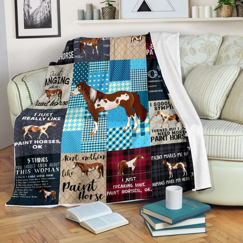 Paint Horse Sherpa Fleece Blanket