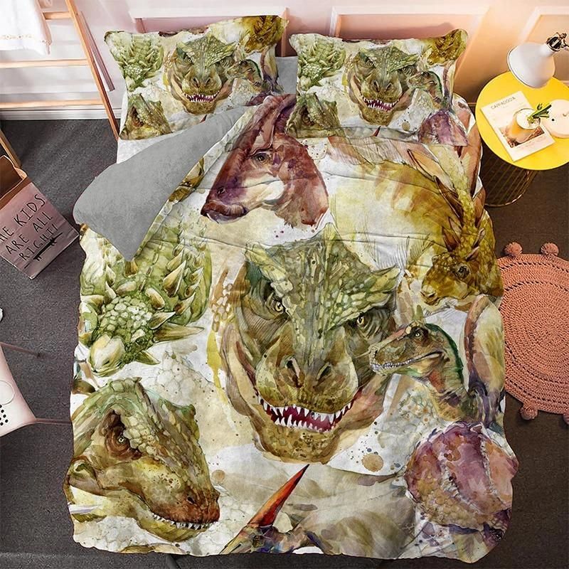 Painted Dinosaur Mugshots Bedding Set