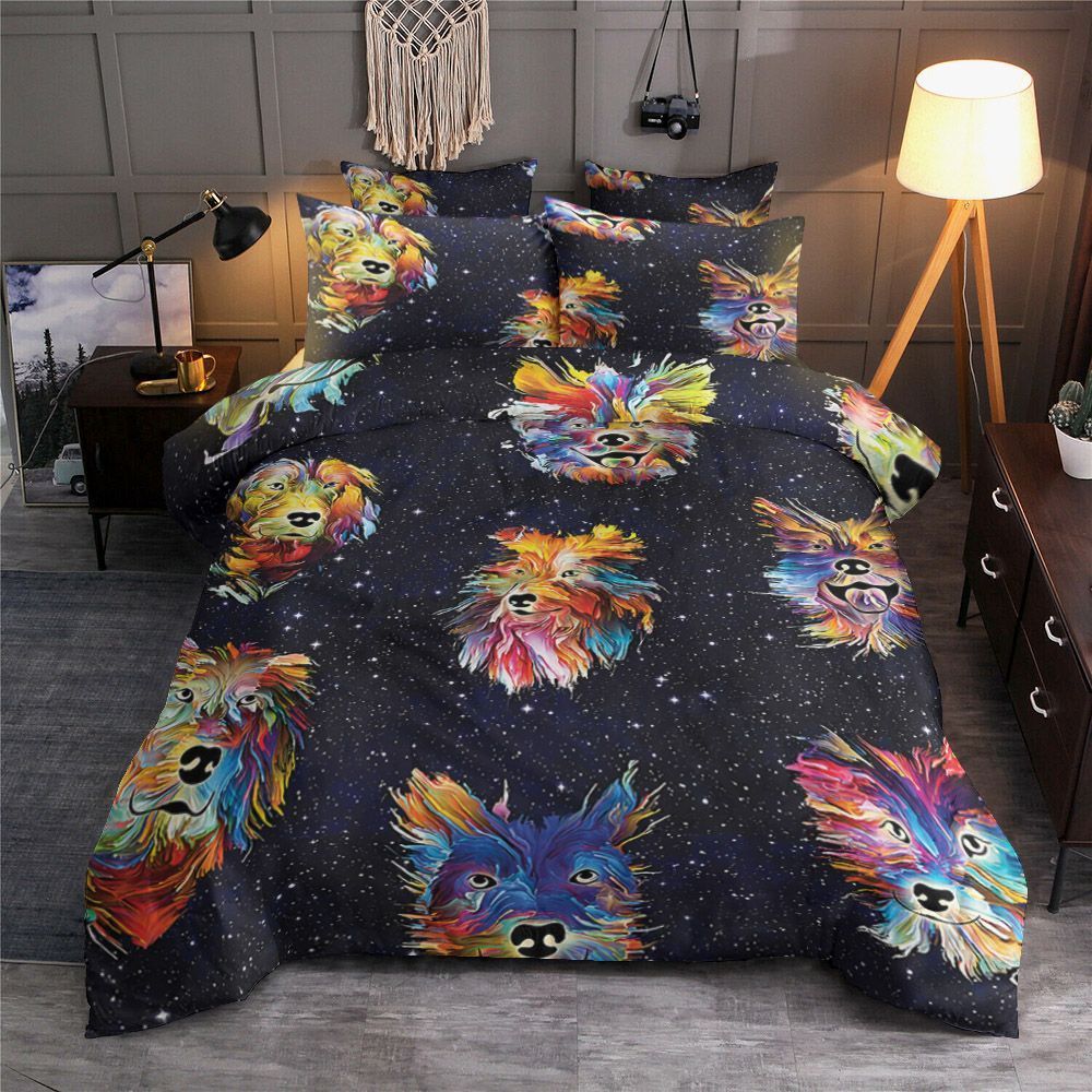 Painted Dogs In Stars Bedding Set