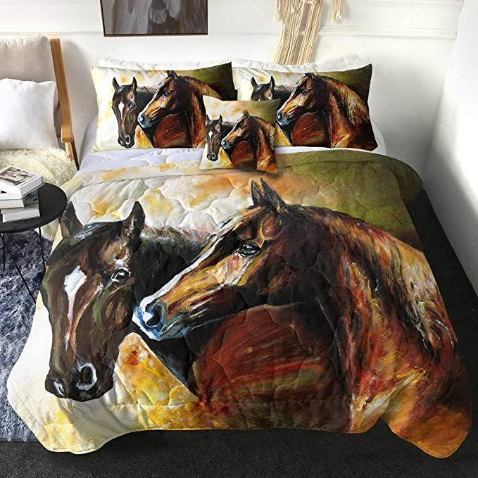 Painted Horses Art Bedding Set