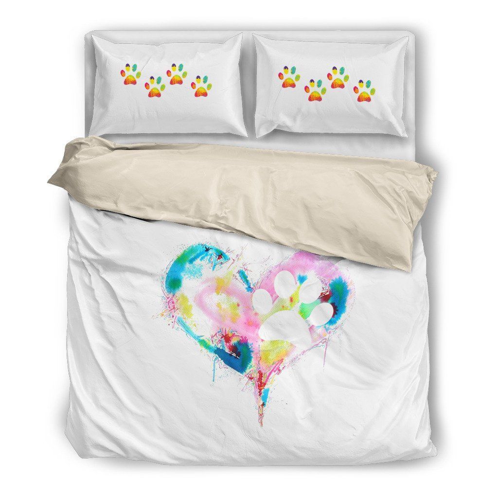 Painted Paw Prints Themed Bedding Set