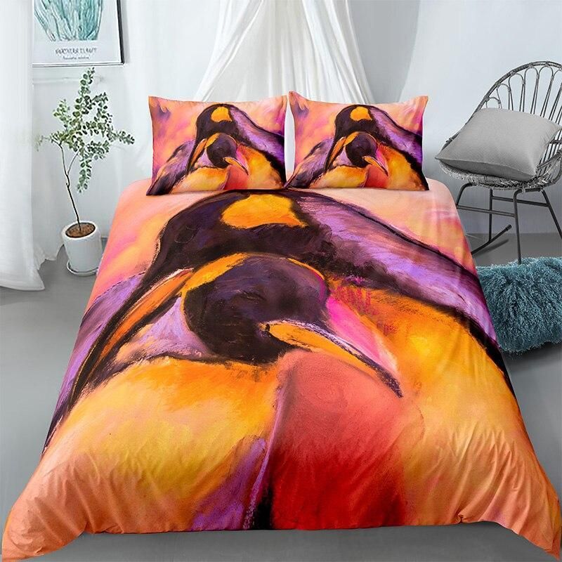 Painted Penguins Cuddle Bedding Set