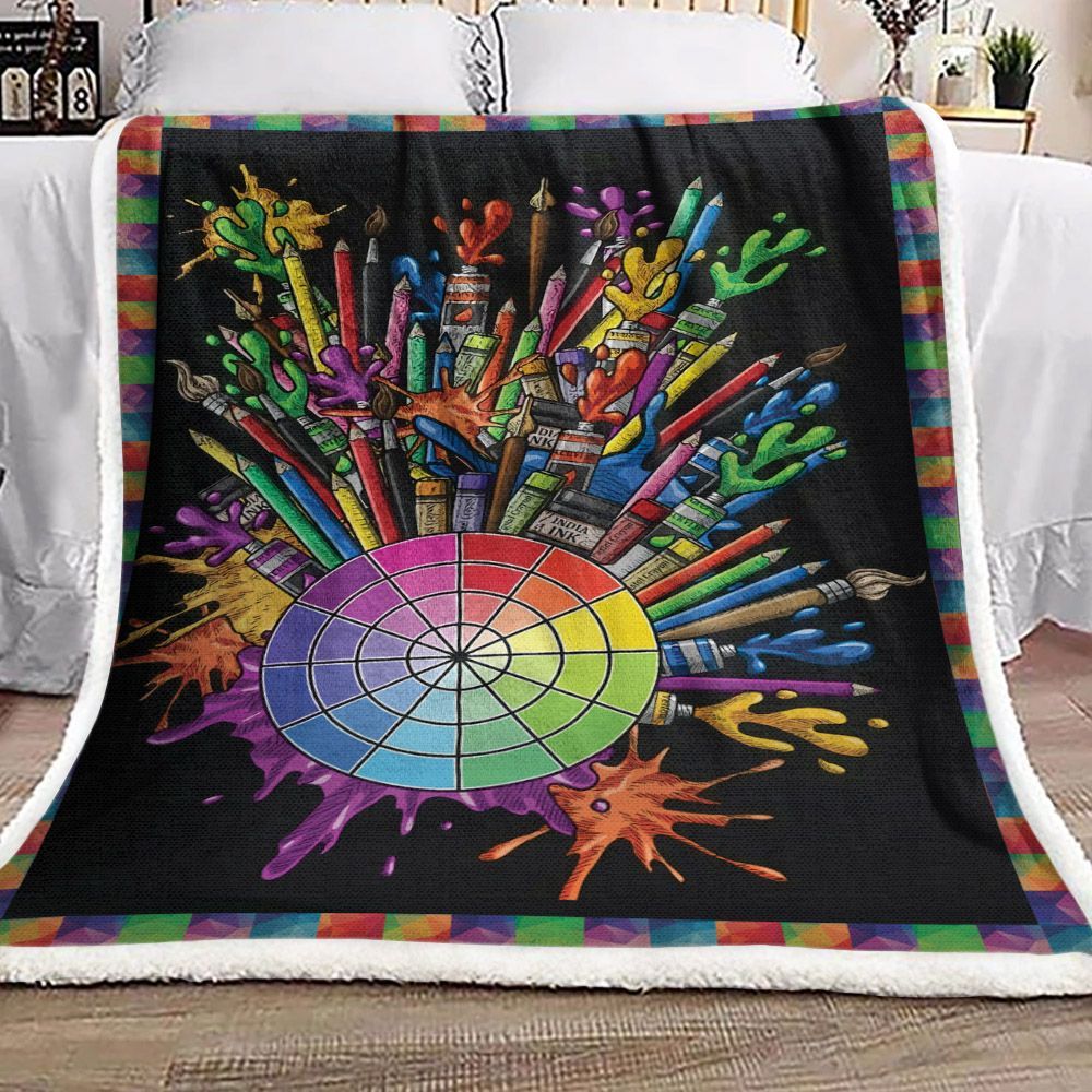 Painting Art Sherpa Fleece Blanket
