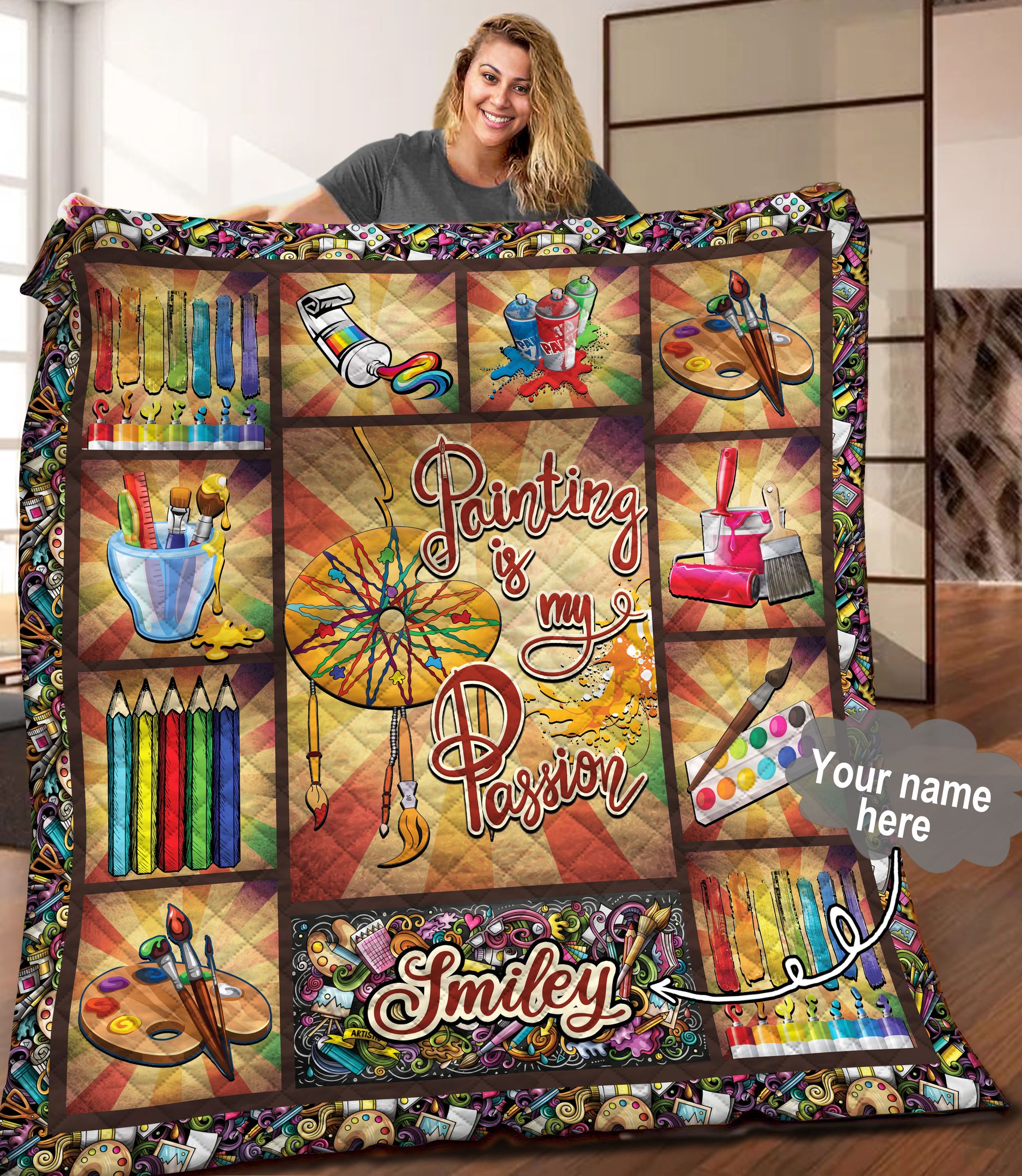 Painting Personalized Quilt Blanket C9B110601TA