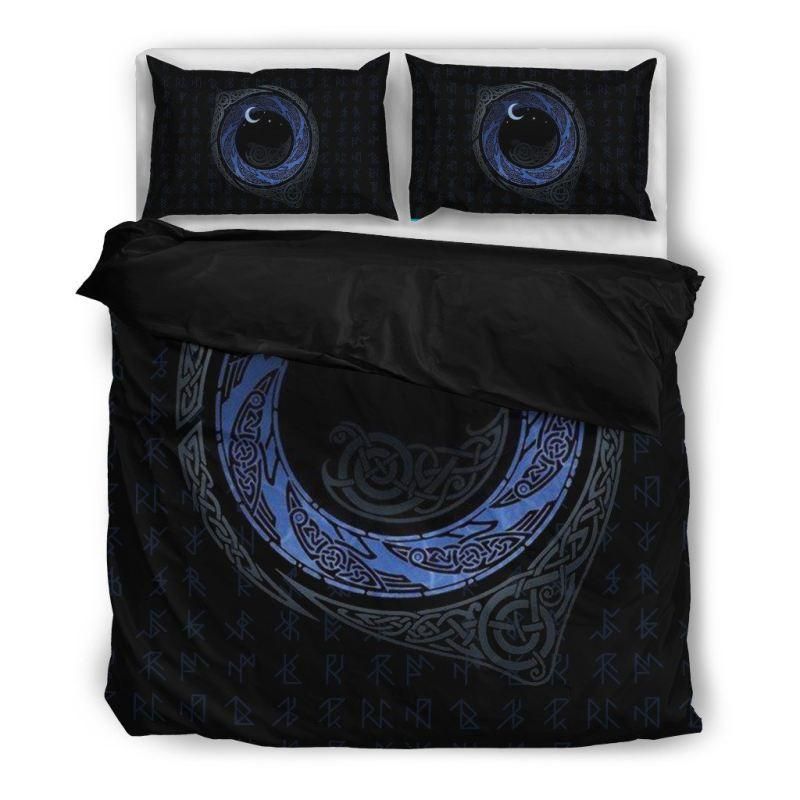 Paisley Style Viking Black And Blue Bedding Set