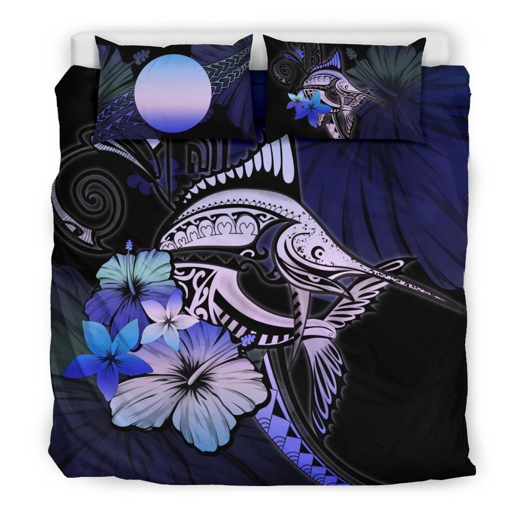 Palau Marlin And Hibiscus Bedding Set