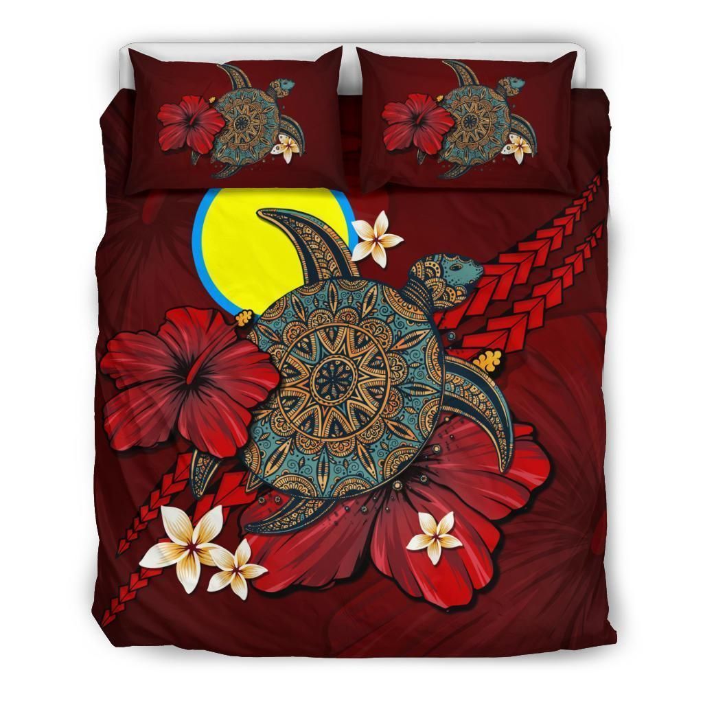 Palau Red Turtle Tribal Bedding Set
