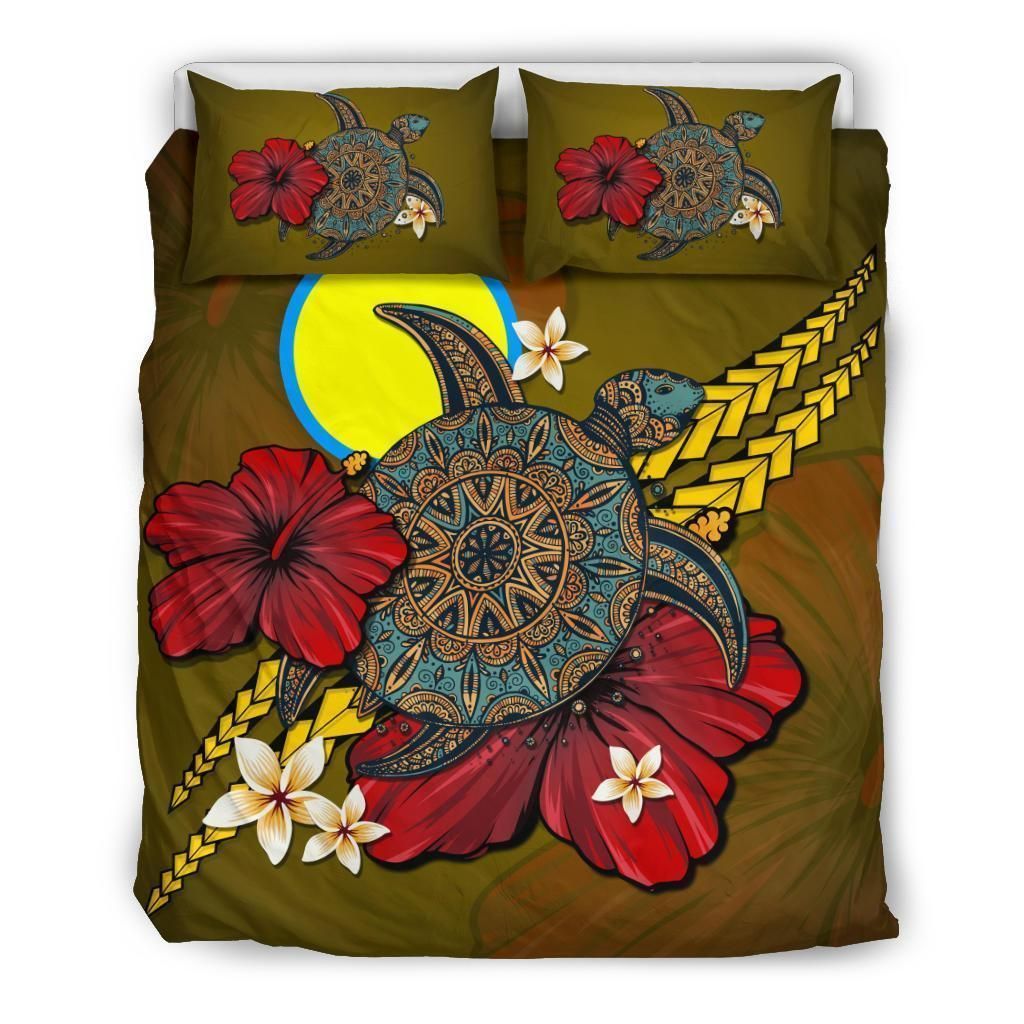 Palau Yellow Turtle Tribal Bedding Set
