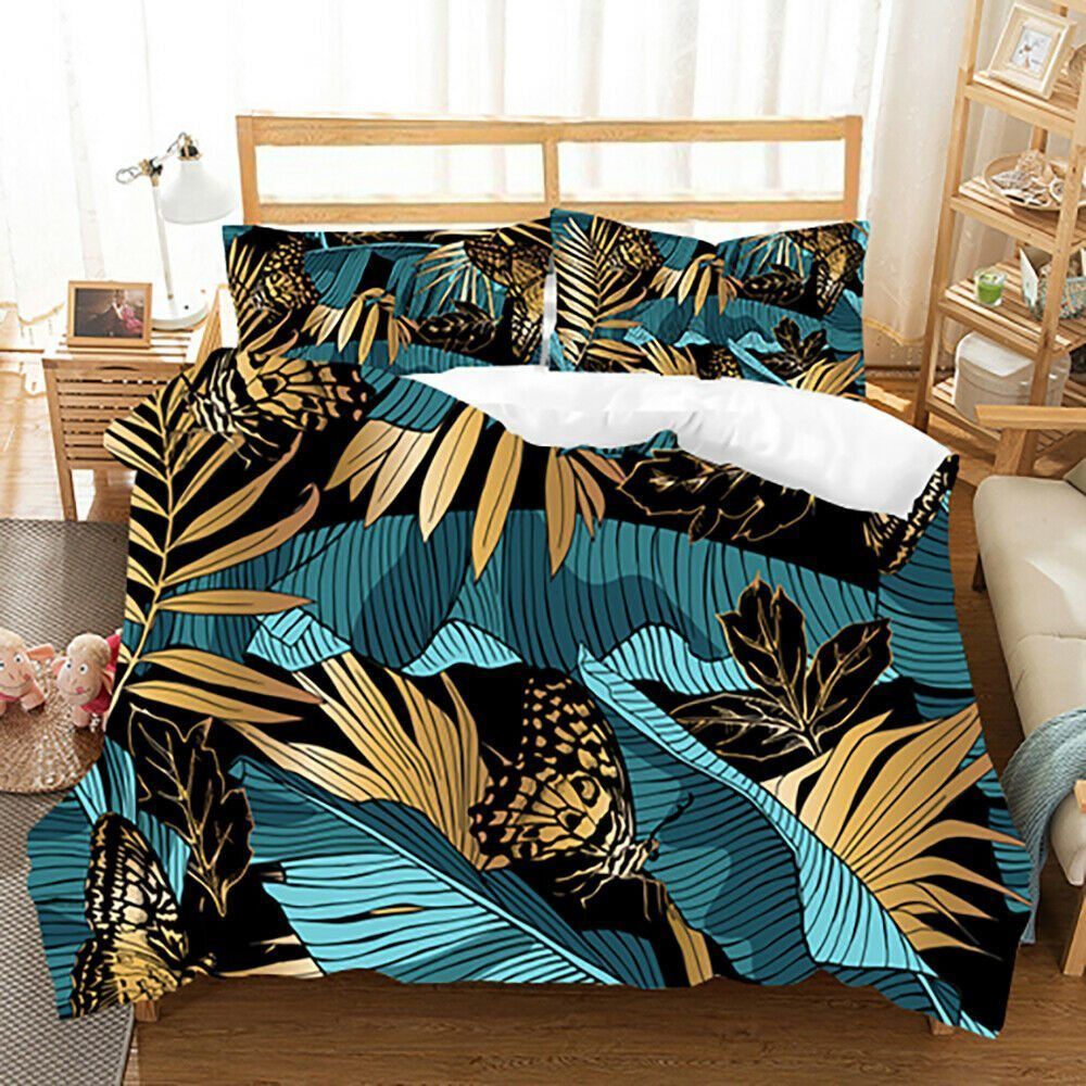 Palm Leaf Butterfly Bedding Set
