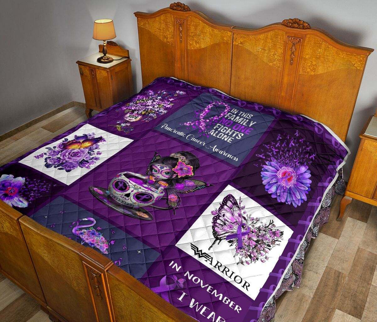 Pancreatic Cancer Skull Quilt DHC281111285DD