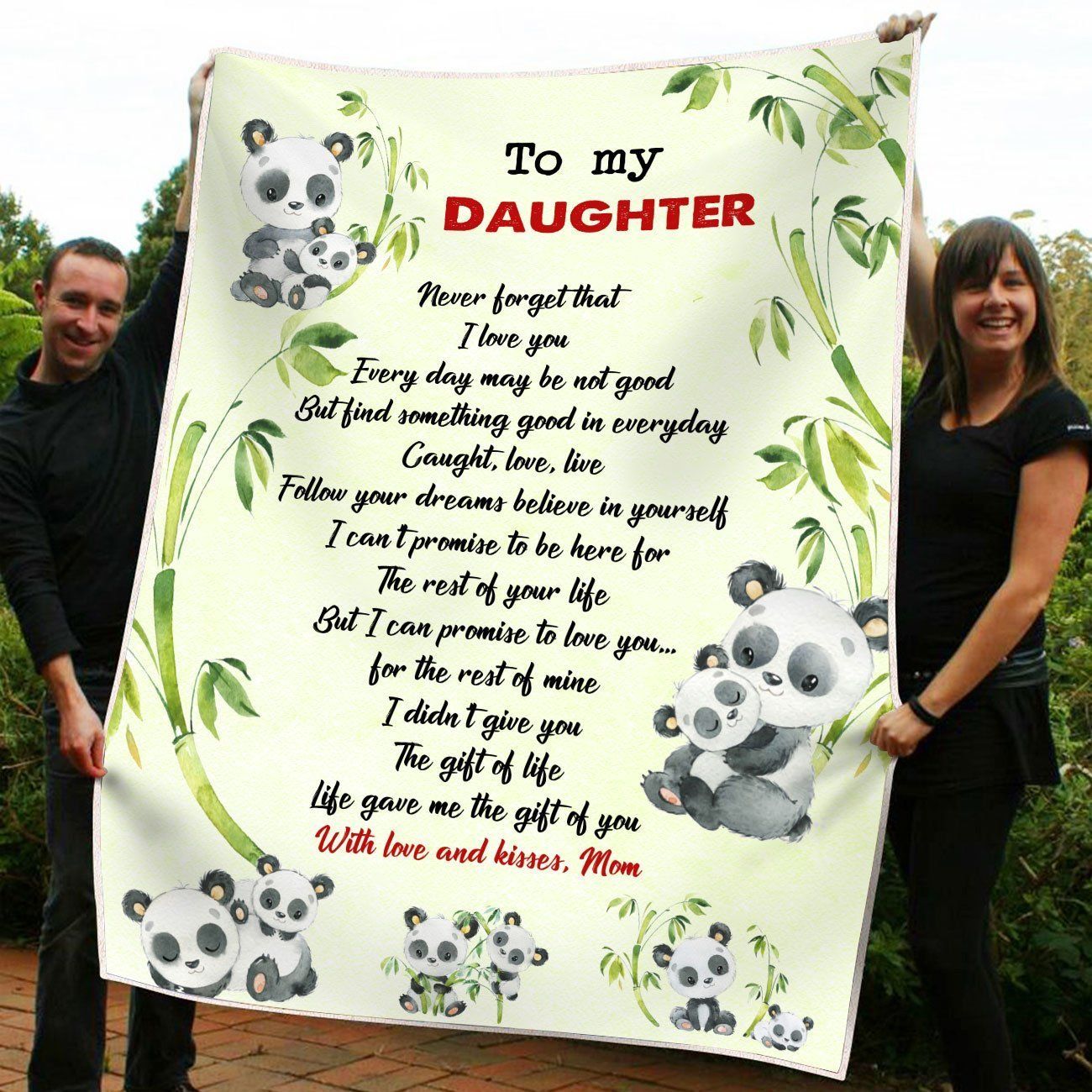 Panda And Bamboo The Gift Of You Fleece Blanket Gift For Daughter