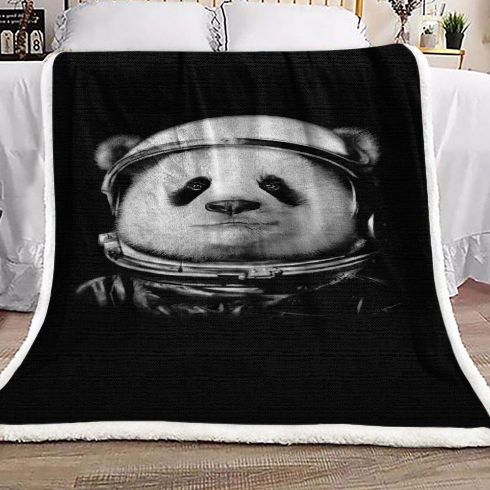 Panda Astronaut Sherpa Fleece Blanket