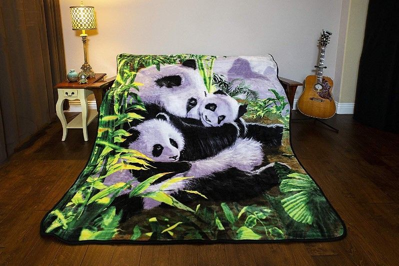 Panda Bamboo Sherpa Fleece Blanket