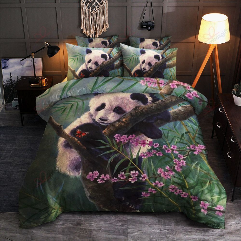 Panda Beside Blossom Bedding Set