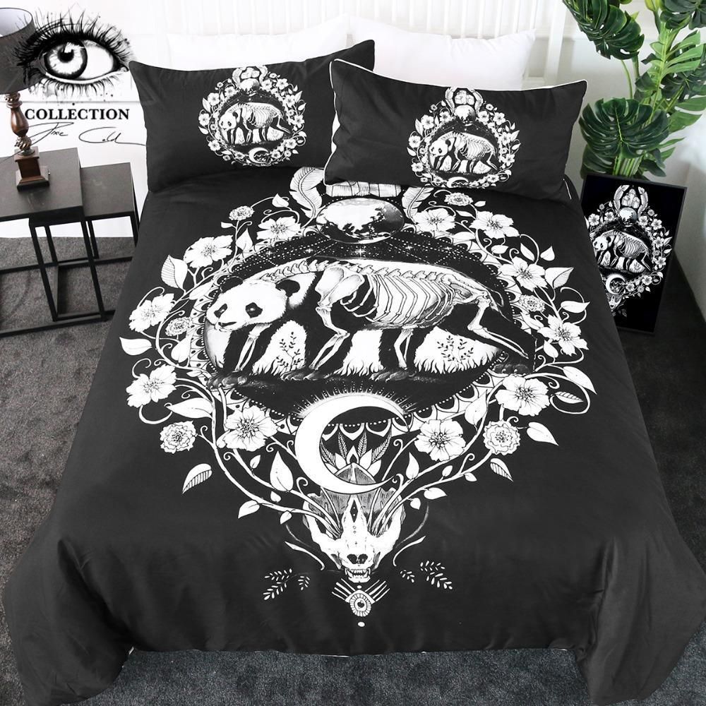 Panda Black Bedding Set
