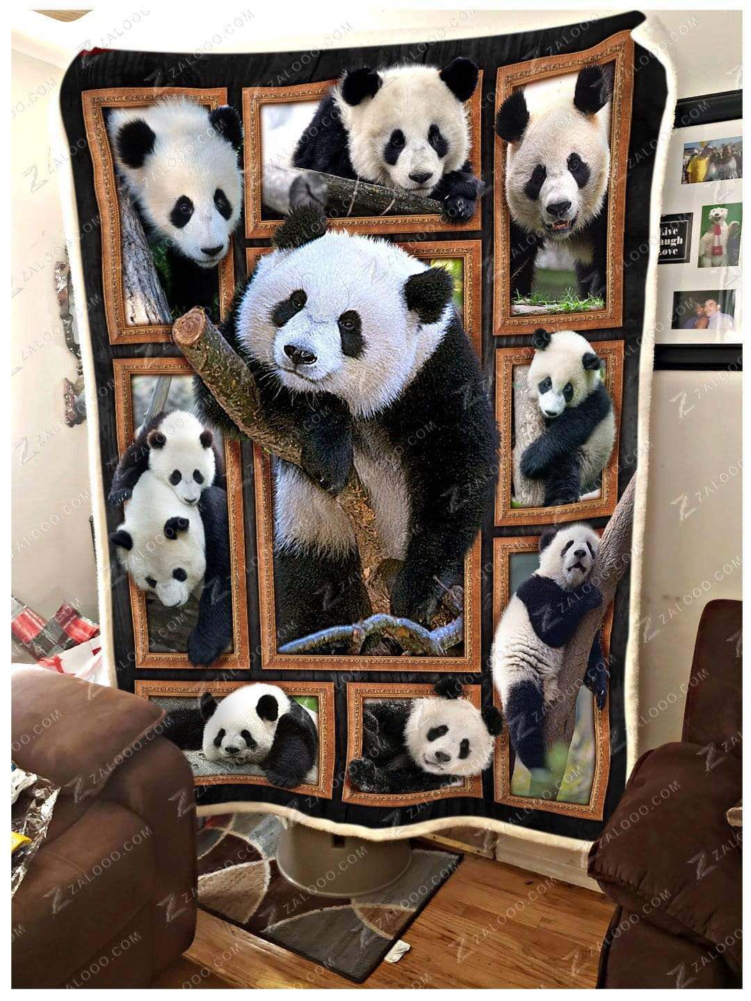 Panda Sherpa Fleece Blanket