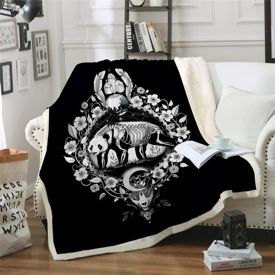 Panda Sherpa Fleece Blanket