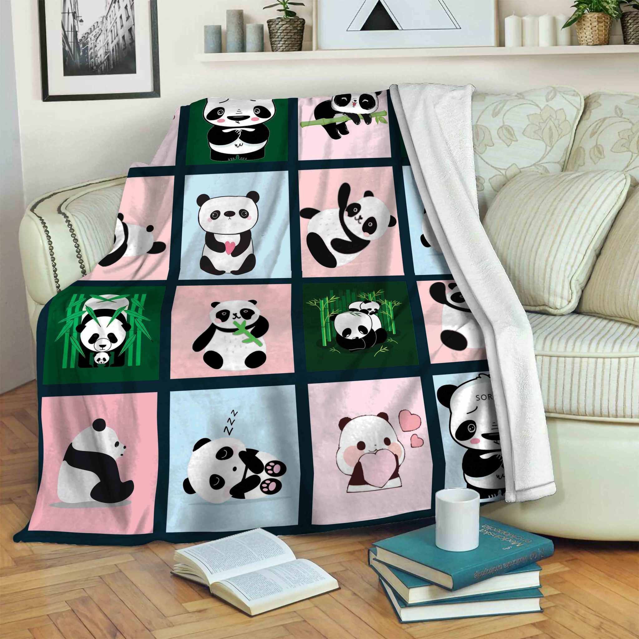 Panda Sherpa Fleece Blanket