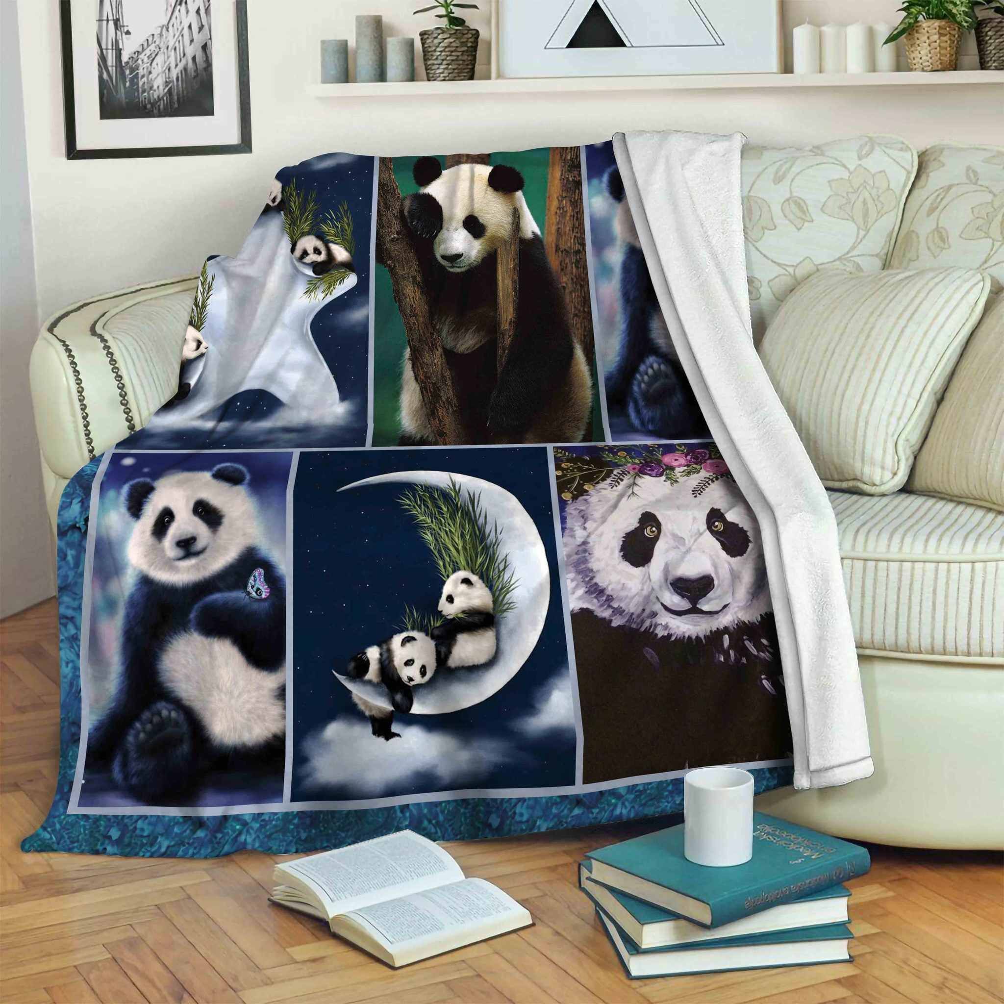 Panda Sherpa Fleece Blanket
