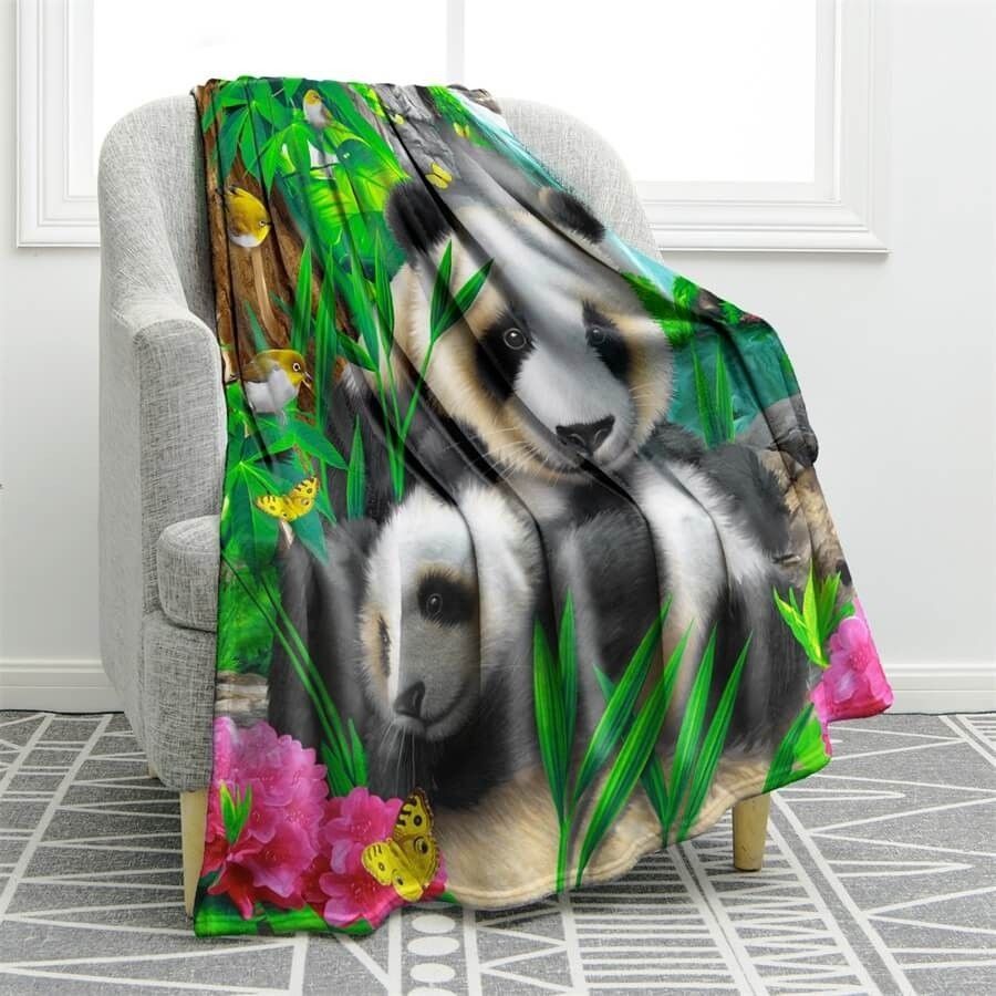 Panda Sherpa Fleece Blanket