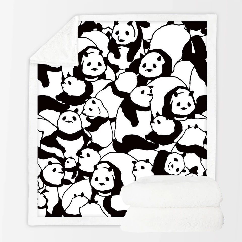 Panda Sherpa Fleece Blanket