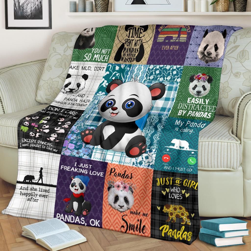 Panda Sherpa Fleece Blanket