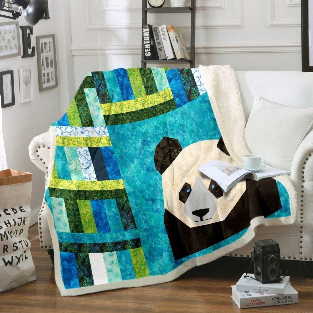 Panda Sherpa Fleece Blanket