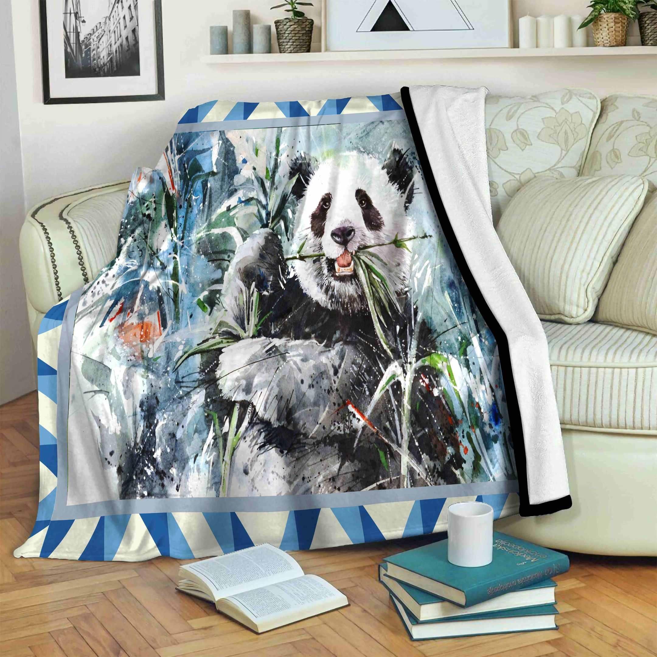 Panda Sherpa Fleece Blanket