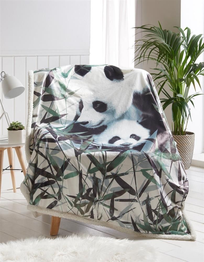 Panda Sherpa Fleece Blanket