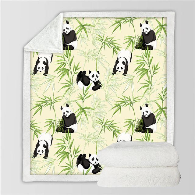 Panda Sherpa Fleece Blanket