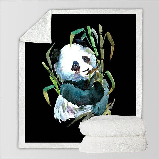 Panda Sherpa Fleece Blanket