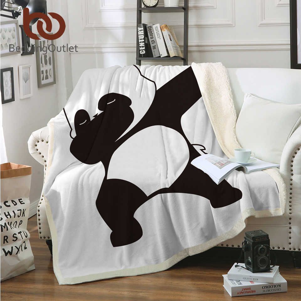 Panda Dap Sherpa Fleece Blanket
