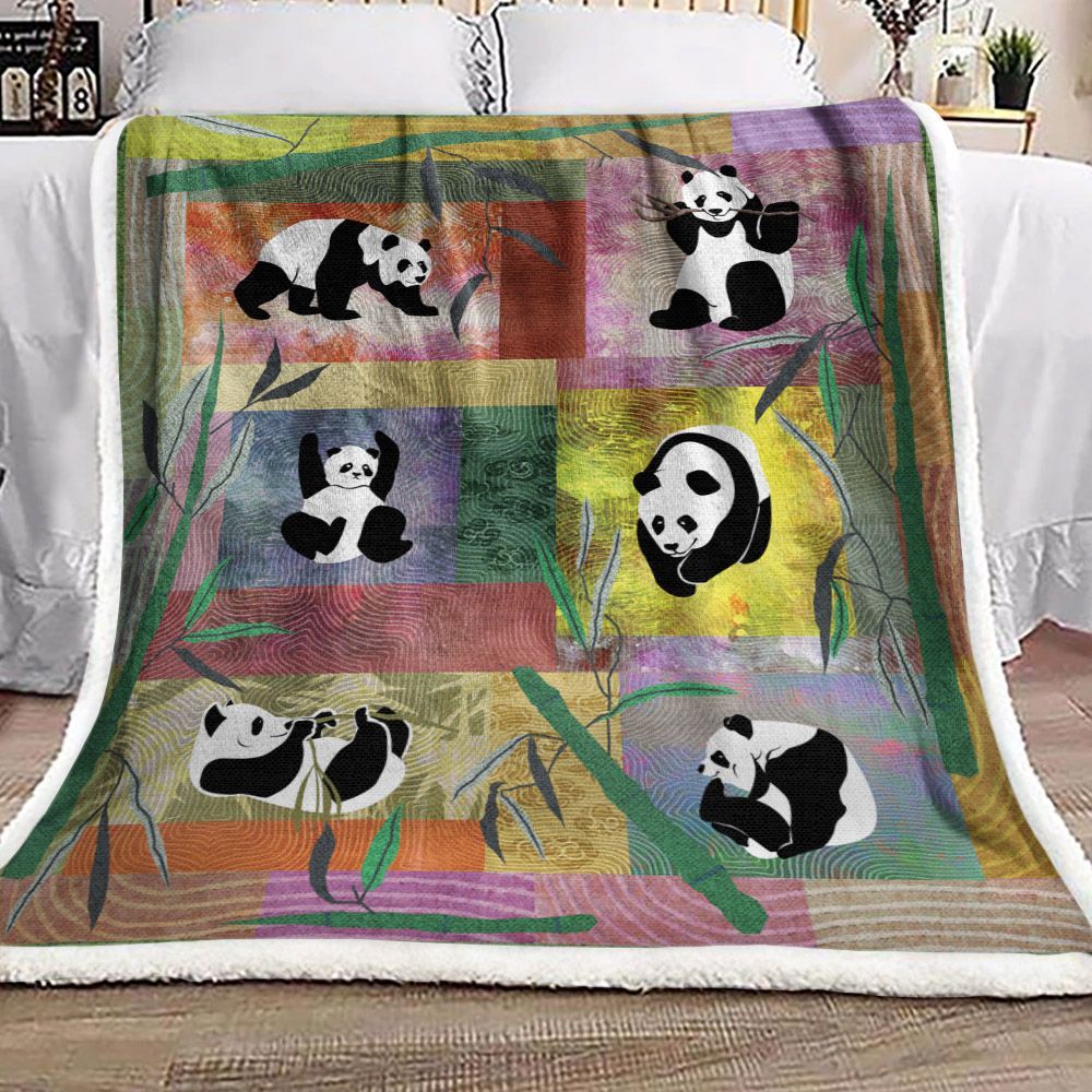 Panda Sherpa Fleece Blanket
