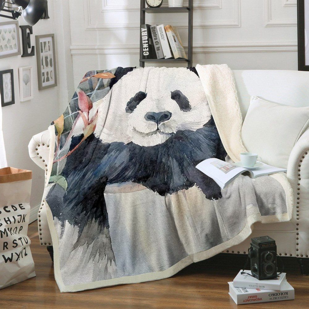 Panda Sherpa Fleece Blanket